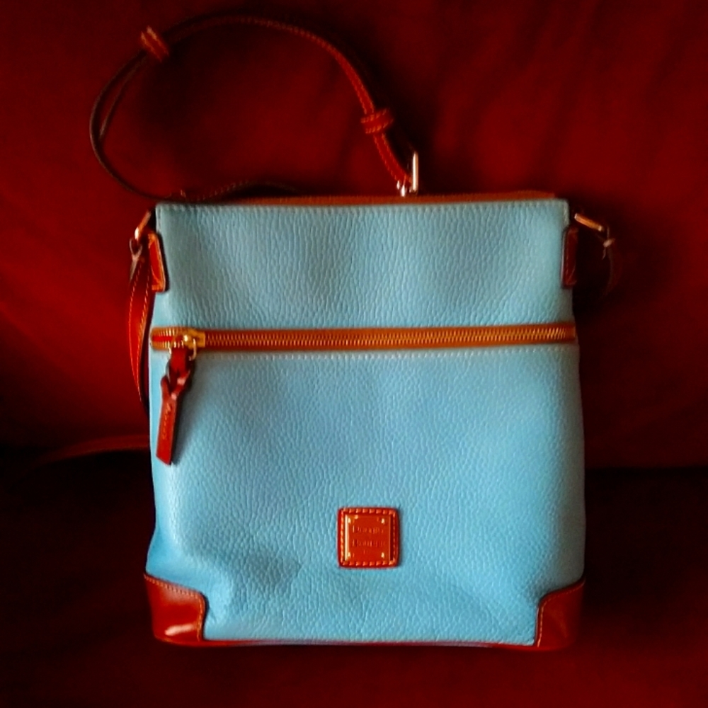 Dooney and Bourke Ocean Blue Leather Crossbody Shoulder Bag Purse